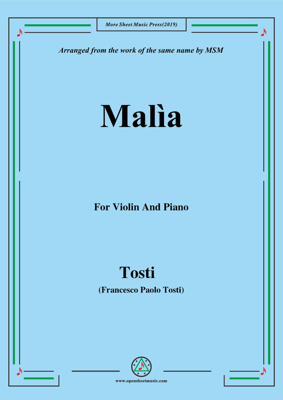 Tosti-Malìa,for Violin and Piano