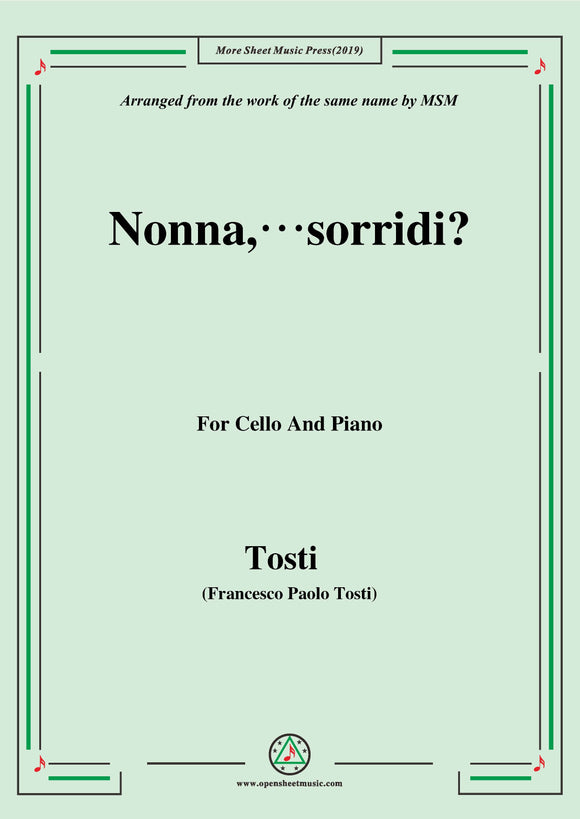 Tosti-Nonna,sorridi, for Cello and Piano