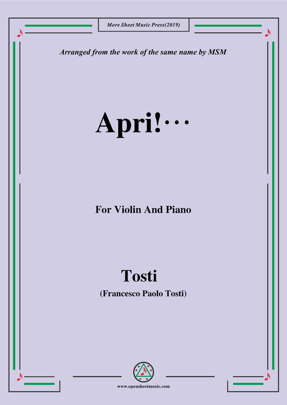Tosti-Apri!, for Violin and Piano