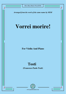 Tosti-Vorrei morire!, for Violin and Piano