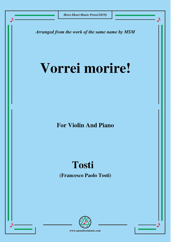 Tosti-Vorrei morire!, for Violin and Piano