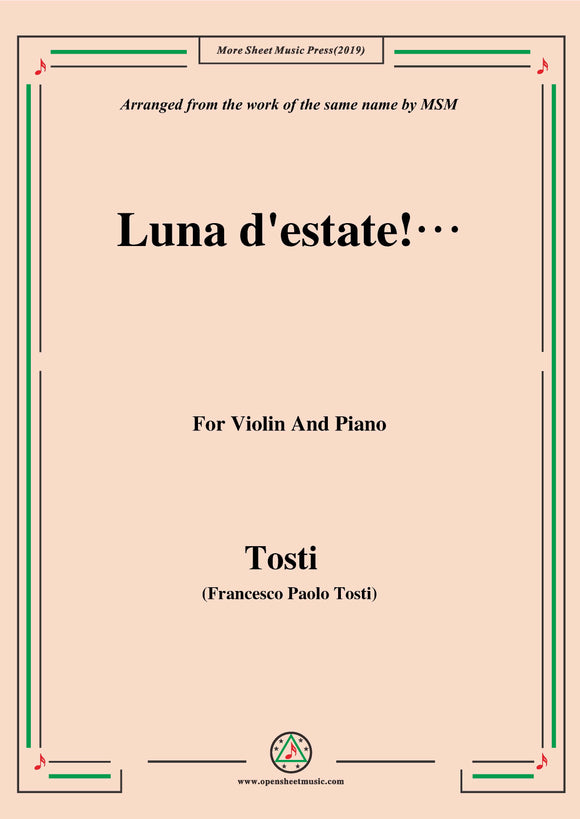 Tosti-Luna d'estate!, for Violin and Piano