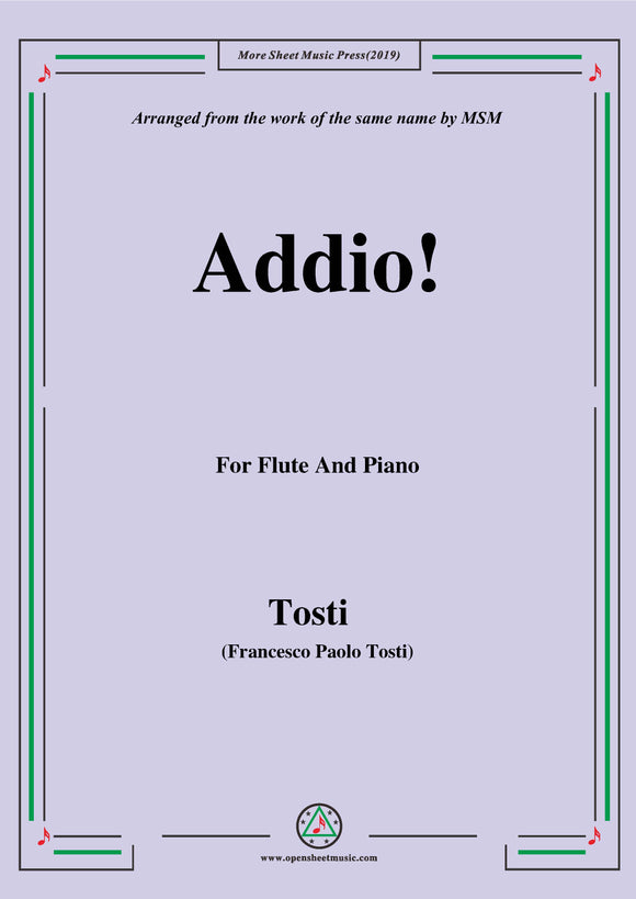 Tosti-Addio!, for Flute and Piano