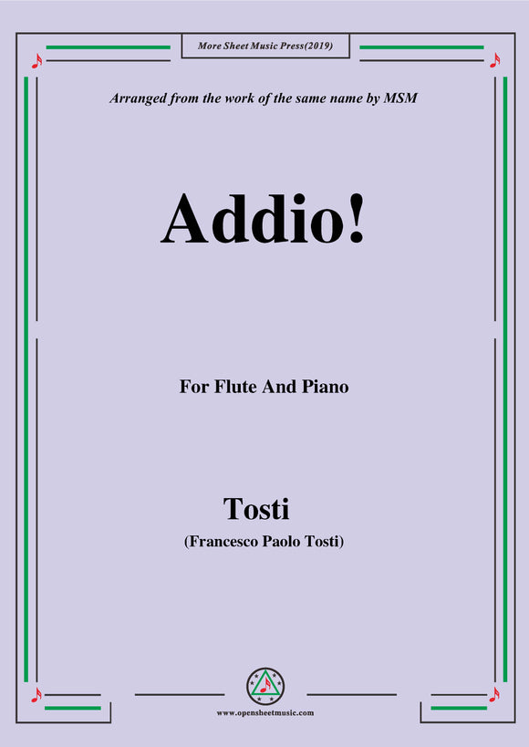 Tosti-Addio!, for Flute and Piano