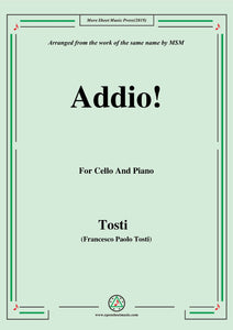 Tosti-Addio!, for Cello and Piano