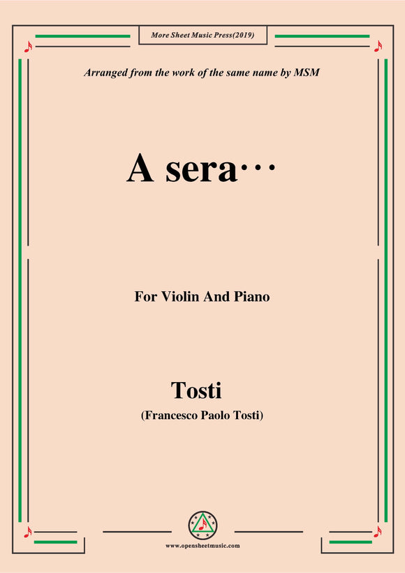 Tosti-A sera, for Violin and Piano