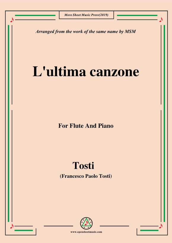 Tosti-L'ultima canzone, for Flute and Piano