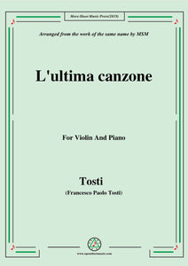 Tosti-L'ultima canzone, for Violin and Piano