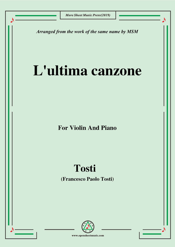 Tosti-L'ultima canzone, for Violin and Piano