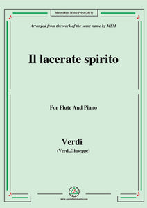 Verdi-Il lacerate spirito(A te l'estremo addio), for Flute and Piano
