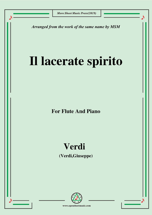 Verdi-Il lacerate spirito(A te l'estremo addio), for Flute and Piano