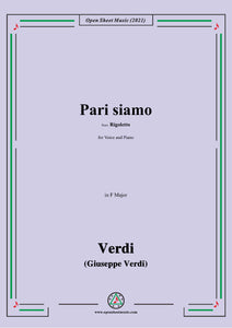 Verdi-Pari siamo,in e minor,for Voice and Piano