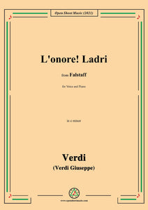 Verdi-L'onore!Ladri,in e minor,from Falstaff,for Voice and Piano