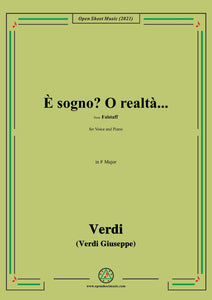 Verdi-È sogno?O realtà...,in F Major,from Falstaff,for Voice and Piano