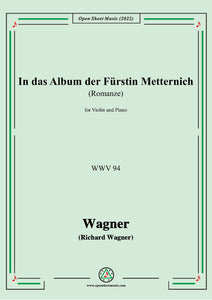 Wagner-In das Album der Fürstin Metternich(Romanze)