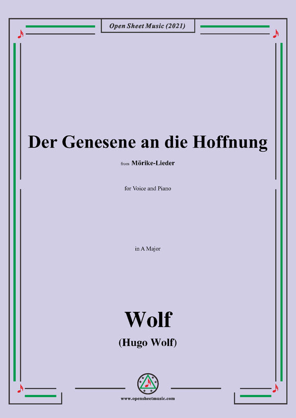 Wolf-Der Genesene an die Hoffnung