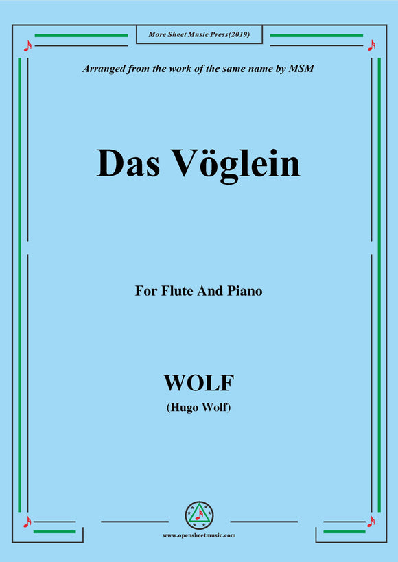 Wolf-Das Vöglein, for Flute and Piano