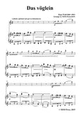 Wolf-Das Vöglein, for Violin and Piano