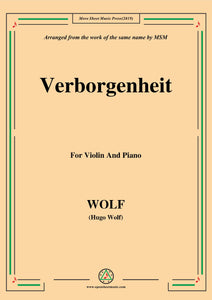 Wolf-Verborgenheit, for Violin and Piano