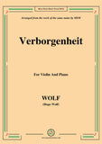 Wolf-Verborgenheit, for Violin and Piano