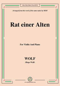 Wolf-Rat einer Alten, for Violin and Piano
