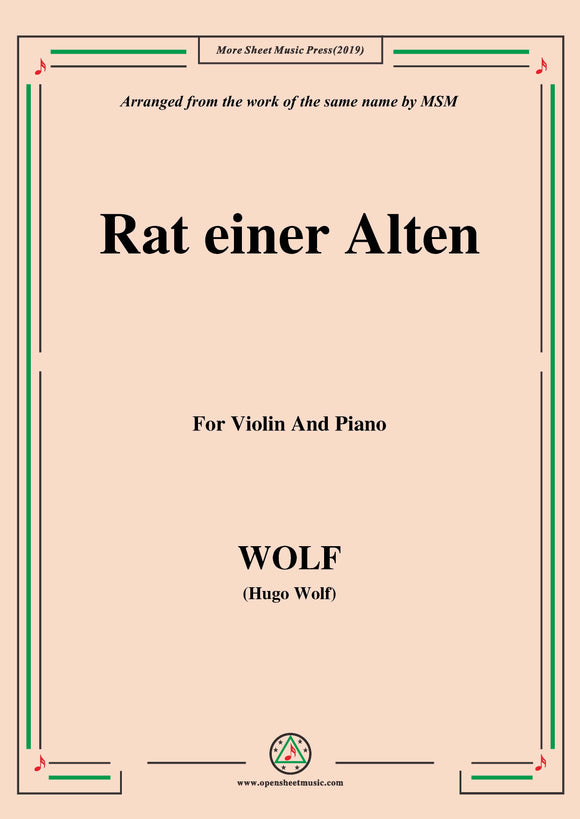 Wolf-Rat einer Alten, for Violin and Piano