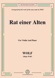 Wolf-Rat einer Alten, for Violin and Piano