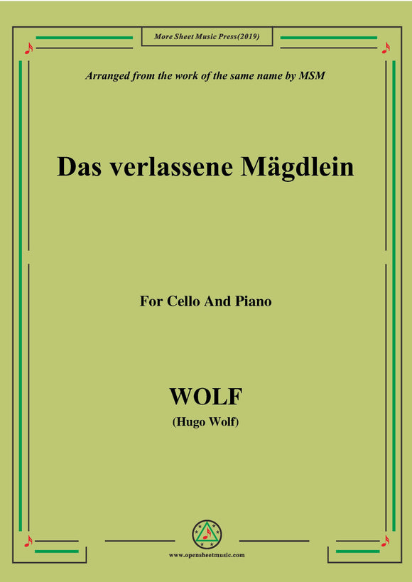 Wolf-Das verlassene Mägdlein, for Cello and Piano