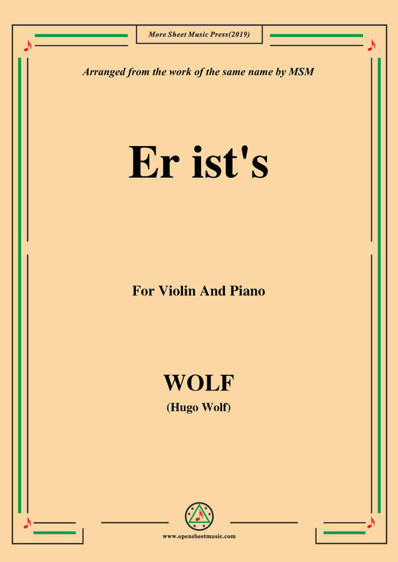 Wolf-Er ist's, for Violin and Piano