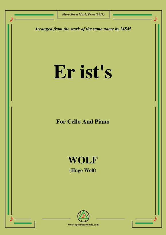 Wolf-Er ist's, for Cello and Piano
