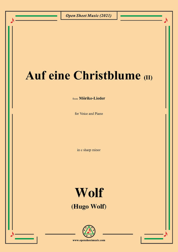 Wolf-Auf eine Christblume II,in c sharp minor,IHW 22 No.21,from Morike-Lieder,for Voice and Piano