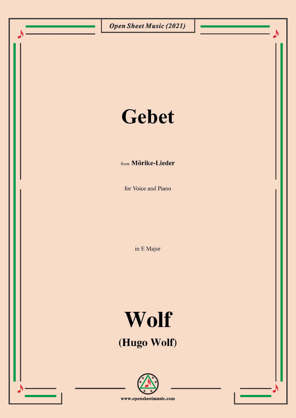 Wolf-Gebet,in E Major,IHW 22 No.28