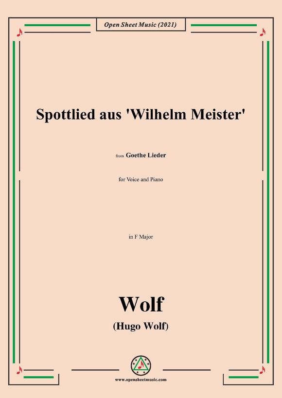 Wolf-Spottlied aus Wilhelm Meister