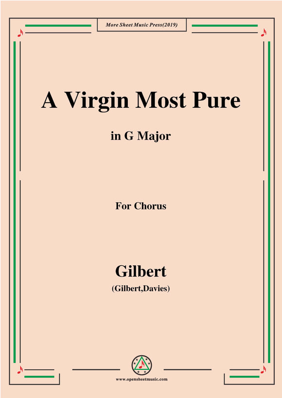 Gilbert-Christmas Carol,A Virgin Most Pure,for Chorus