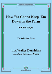 Walter Donaldson-How Ya Gonna Keep 'Em Down on the Farm,for Voice&Pno