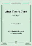 Turner Layton-After You've Gone,for Voice and Piano