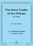 Turner Layton-Way Down Yonder in New Orleans,for Voice&Pno