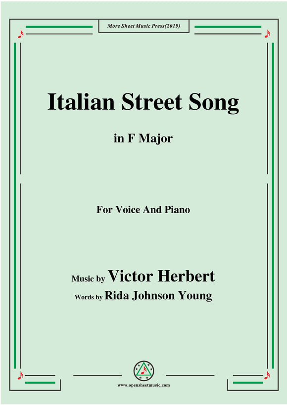 Victor Herbert-Italian Street Song,for Voice and Piano