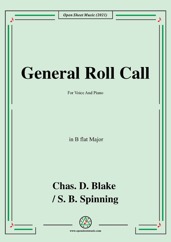 Chas. D. Blake;S.B. Spinning-General Roll Call