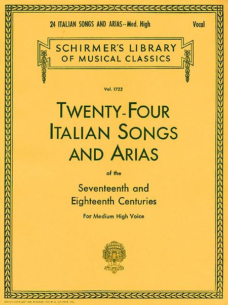 24 Italian Songs & Arias of the 17th & 18th Centuries - Medium High Voice - Book Only