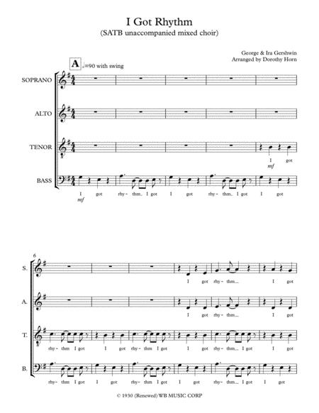 I Got Rhythm - SATB a cappella unaccompanied mixed choir