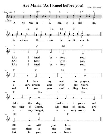 Ave Maria (As I Kneel Before You) – Open Sheet Music