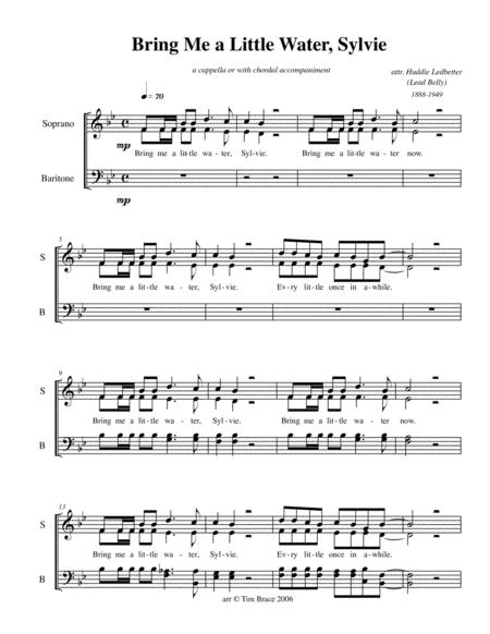 Bring Me a Little Water, Silvie – Open Sheet Music
