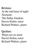 Art Song in English - 50 Songs by 20 American and British Composers